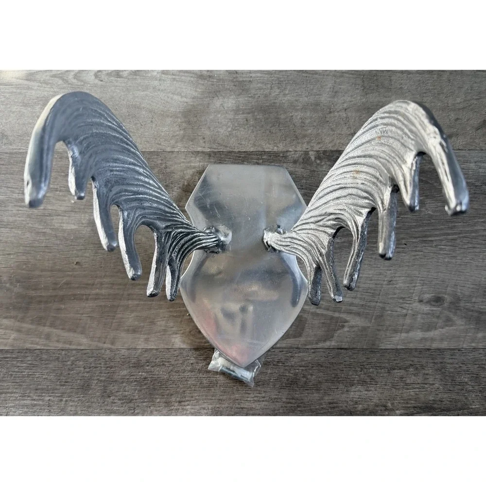 Moose Antlers Cast Aluminum Wall Mount Metal Plaque Decor Cabin